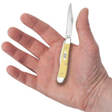 Yellow Synthetic CS Peanut Knife in Hand