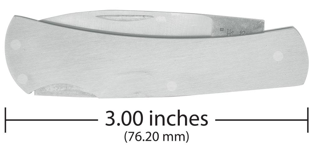 Brushed Stainless Steel Executive Lockback Knife Dimensions