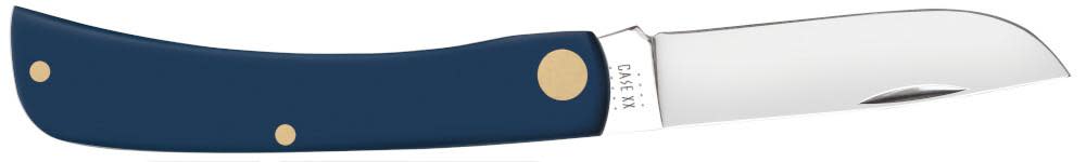 Smooth Navy Blue Synthetic Sod Buster Jr® Knife with 1 blade open