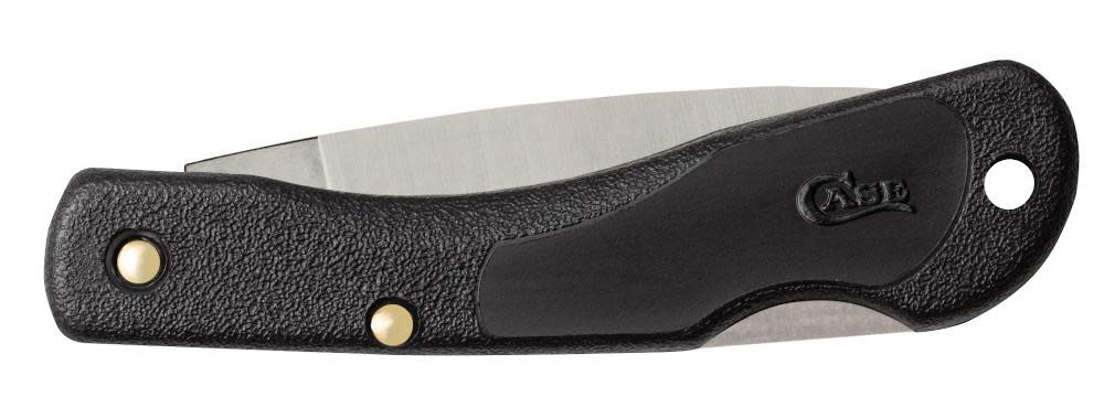 Harley-Davidson® Black Synthetic Mini Blackhorn® closed showing the back of the knife