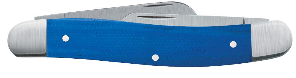 Smooth Blue G-10 Medium Stockman Knife Closed