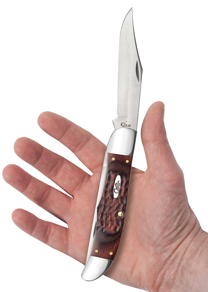 Rosewood Standard Jig Folding Hunter Knife in Hand