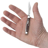 Brown Synthetic Small Pen Knife in Hand