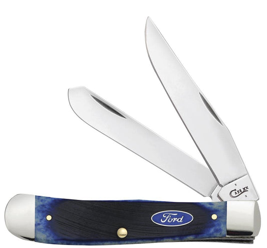 Ford Sawcut Jig Blue Bone Trapper Knife Front View