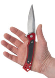 Red Anodized Aluminum G-10 Marilla® Knife in Hand
