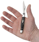 Jet-Black Synthetic Medium Jack Knife in Hand
