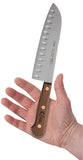 Household Cutlery 7" Santoku Knife (Solid Walnut) in Hand