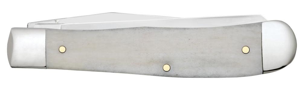 Natural Bone Smooth Embellished Trapper Knife Closed