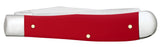Chevrolet® Embellished Red Synthetic Smooth Trapper Knife Closed