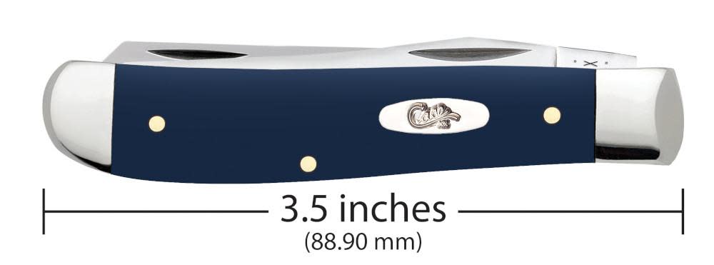 Smooth Navy Blue Synthetic Mini Trapper Knife Dimensions