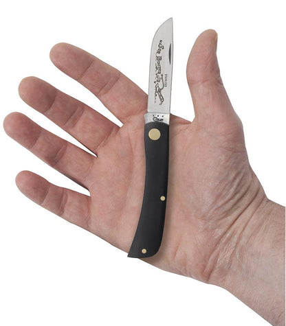 Jet-Black Synthetic Sod Buster® Jr Knife in Hand