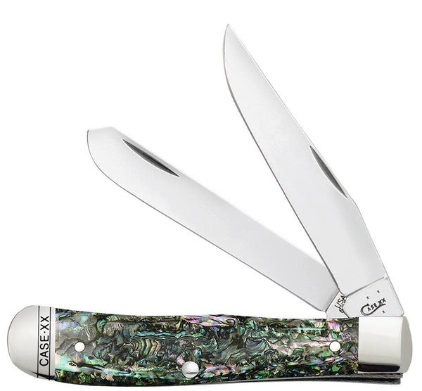 Case Mid Folding Hunter Knife AAA Abalone 2003 Mint NR