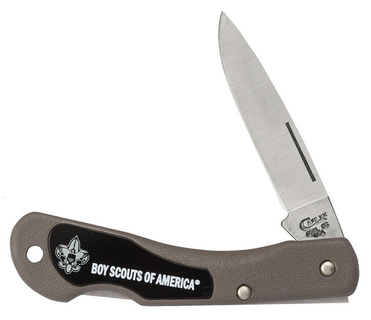 Scouting America™ Smooth Olive Green Synthetic Mini Blackhorn® Knife Open