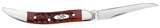 Pocket Worn® Corn Cob Jig Old Red Bone Small Texas Toothpick Knife Open