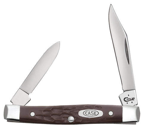 Brown Synthetic Small Pen Knife Front View