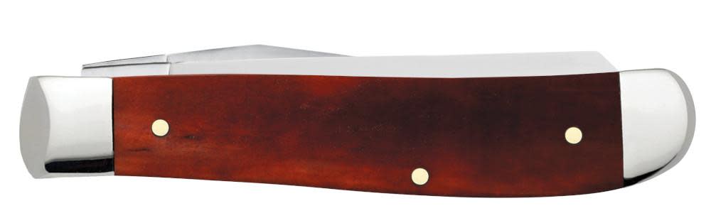 Religious Sayings Matthew 28: 19-20 Embellished Smooth Chestnut Bone Mini Trapper Knife Closed