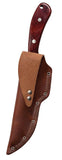 Smooth Rosewood Ridgeback® Hunter Knife Inside Leather Sheath (Back)