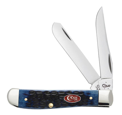 Rogers Jig Navy Blue Bone Mini Trapper Knife Front View