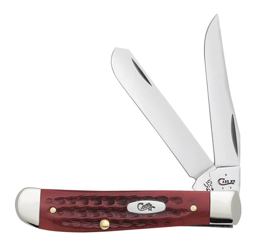 Pocket Worn® Corn Cob Jig Old Red Bone Mini Trapper Knife Front View