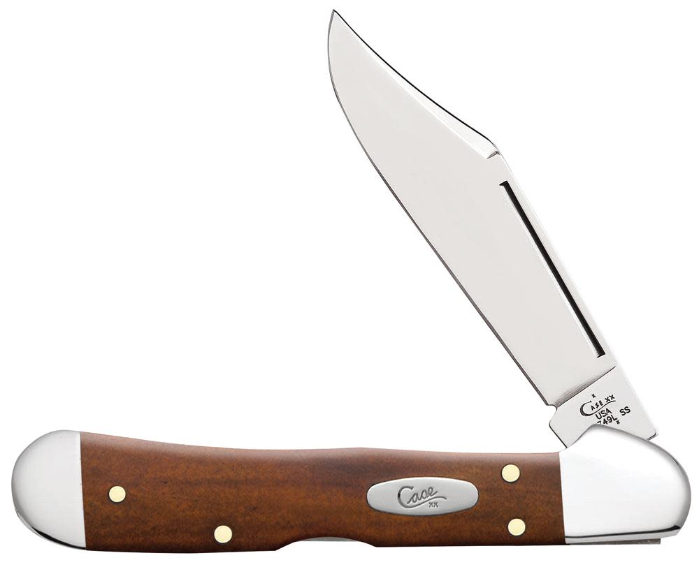 Smooth Chestnut Bone Mini CopperLock® Knife Front View