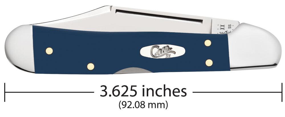 Smooth Navy Blue Synthetic Mini Copperlock® Knife Dimensions