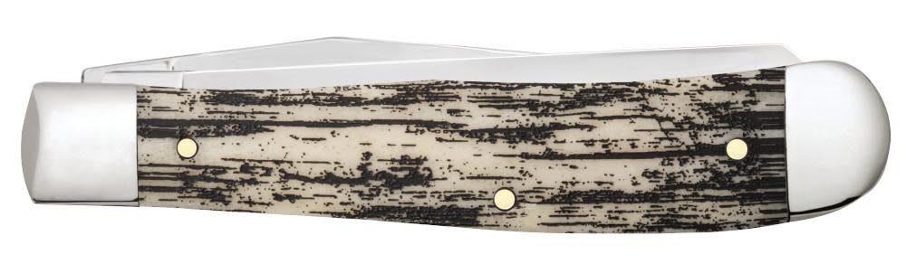 U.S. Army Embellished Smooth Natural Bone Trapper Knife Closed