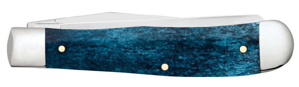 U.S. Navy® Embellished Smooth Mediterranean Blue Bone Trapper Knife Closed