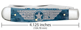 U.S. Navy® Embellished Smooth Mediterranean Blue Bone Trapper Knife Dimensions