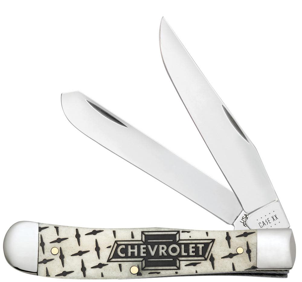 Case®  Chevrolet® Embellished Smooth Natural Bone Trapper Knife