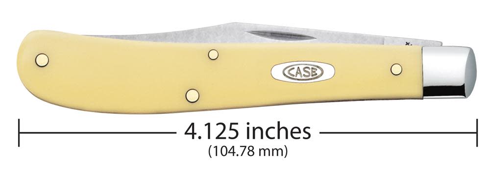 Yellow Synthetic Slimline Trapper Knife Dimensions