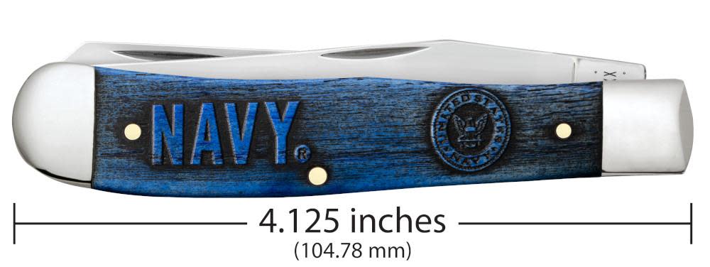 U.S. Navy® Embellished Smooth Natural Bone Trapper Knife Dimensions