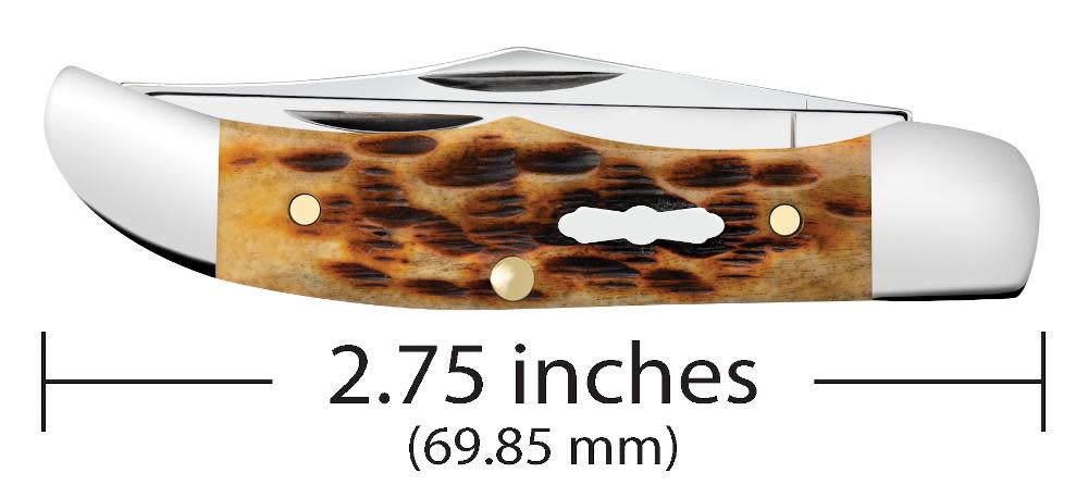 Pocket Worn® Peach Seed Jig Antique Bone Pocket Hunter Knife Dimensions