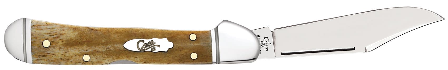 Smooth Antique Bone Mini Copperlock® Knife Open