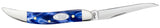 Blue Pearl Kirinite® Small Texas Toothpick Knife Open