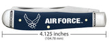 U.S. Air Force™ Embellished Smooth Navy Blue Synthetic Trapper Knife Dimensions