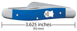 Smooth Blue G-10 Medium Stockman Knife Dimensions