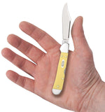 Yellow Synthetic CS Mini CopperLock® Knife in Hand