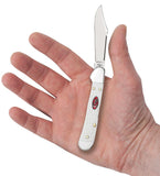 SparXX™ Standard Jig White Synthetic Mini CopperLock® Knife in Hand