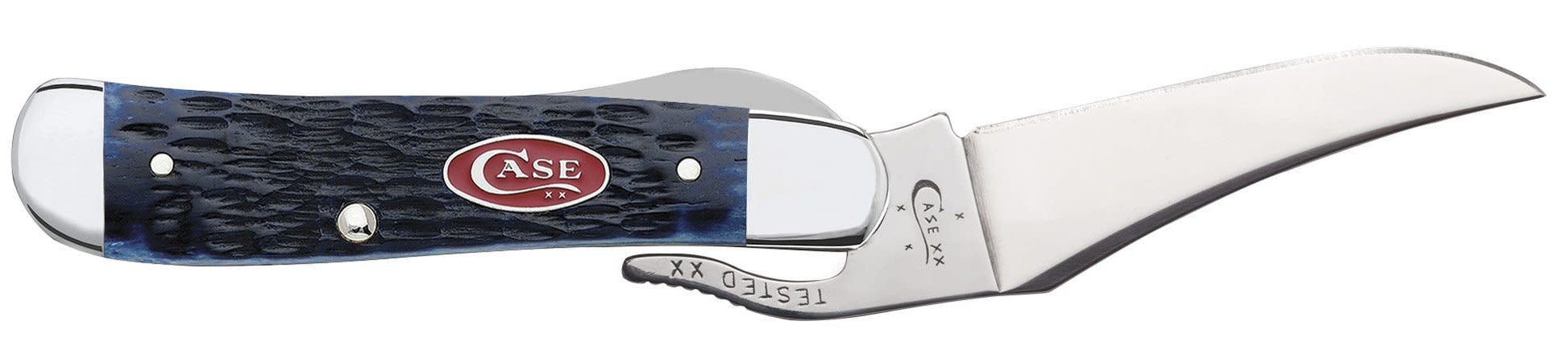 Rogers Jig Navy Blue Bone Russlock® Knife Open