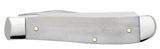 Religious Sayings Worry Less, Pray More Embellished Smooth Natural Bone Mini Trapper Knife Closed