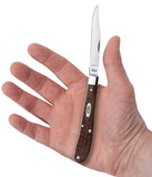 Brown Synthetic Slimline Trapper Knife in Hand