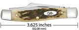 Peach Seed Jig Amber Bone CS Medium Stockman with Pen Blade Knife Dimensions