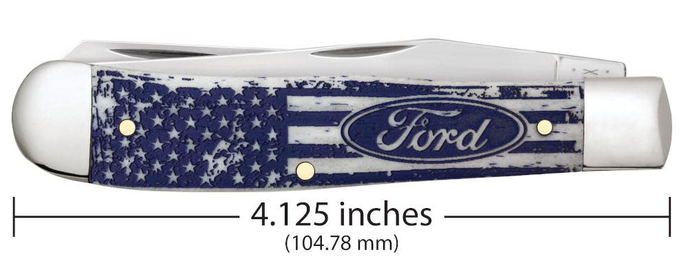 Ford Embellished Smooth Natural Bone Trapper Knife Dimensions