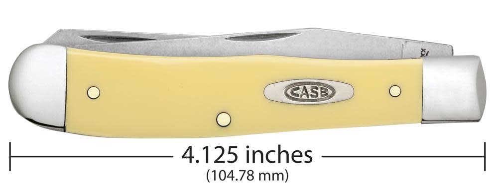 Yellow Synthetic Trapper with Clip Knife Dimensions