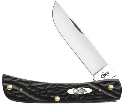 Jigged Rough Black® Synthetic Sod Buster® Jr Knife Front View