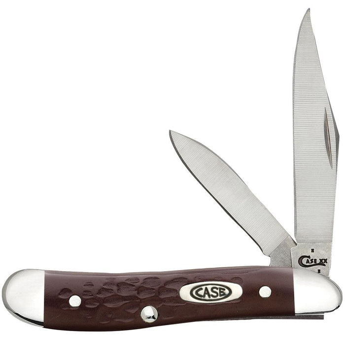 Brown Synthetic Peanut Knife Front View