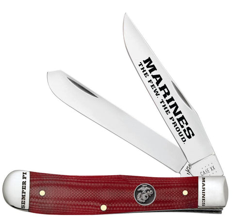 USMC® Smooth Red G-10 Trapper Knife
