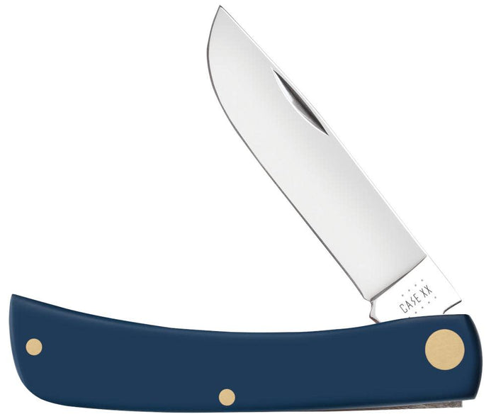 Smooth Navy Blue Synthetic Sod Buster Jr® Knife Front View