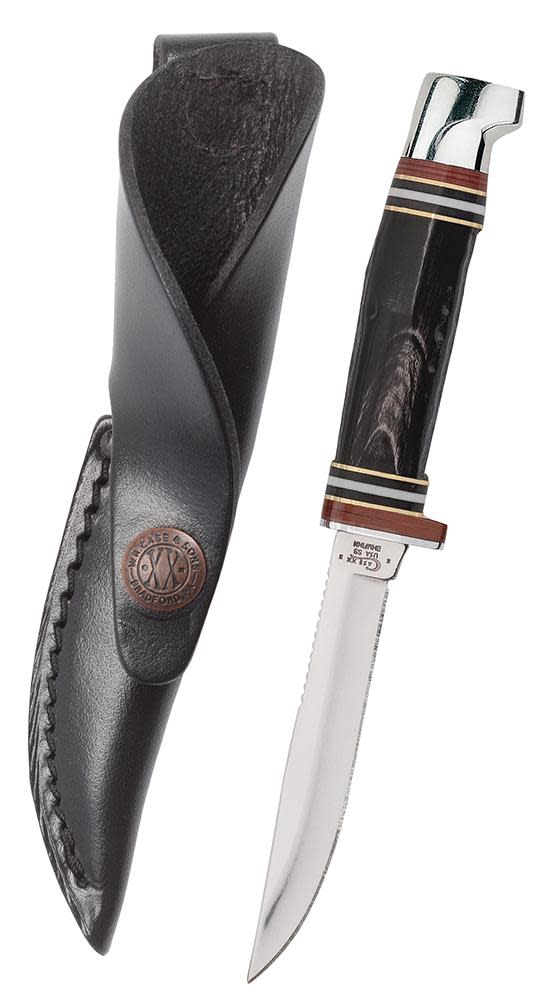Buffalo Horn Mini FINN Hunter Knife with Leather Sheath Knife