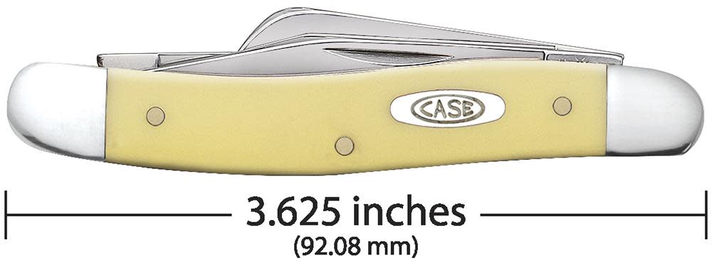 Yellow Synthetic Medium Stockman Knife Dimensions